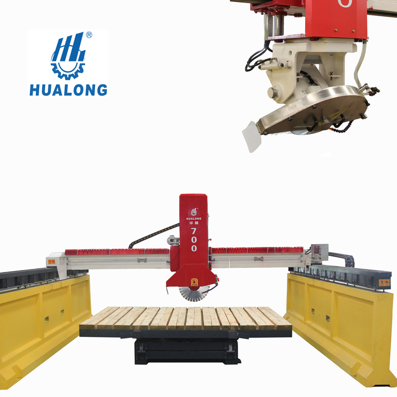 HUALONG China fabricante HLSQ-700 maquinaria de corte de piedra natural sierra de puente de piedra infrarroja para mármol de cuarzo