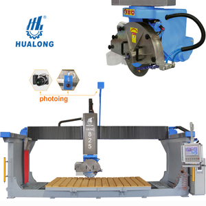 Maquinaria de piedra HUALONG, máquina cortadora de granito de sierra de puente CNC de 5 ejes para tallado, fresado, corte, perforación, encimera, HKNC-825