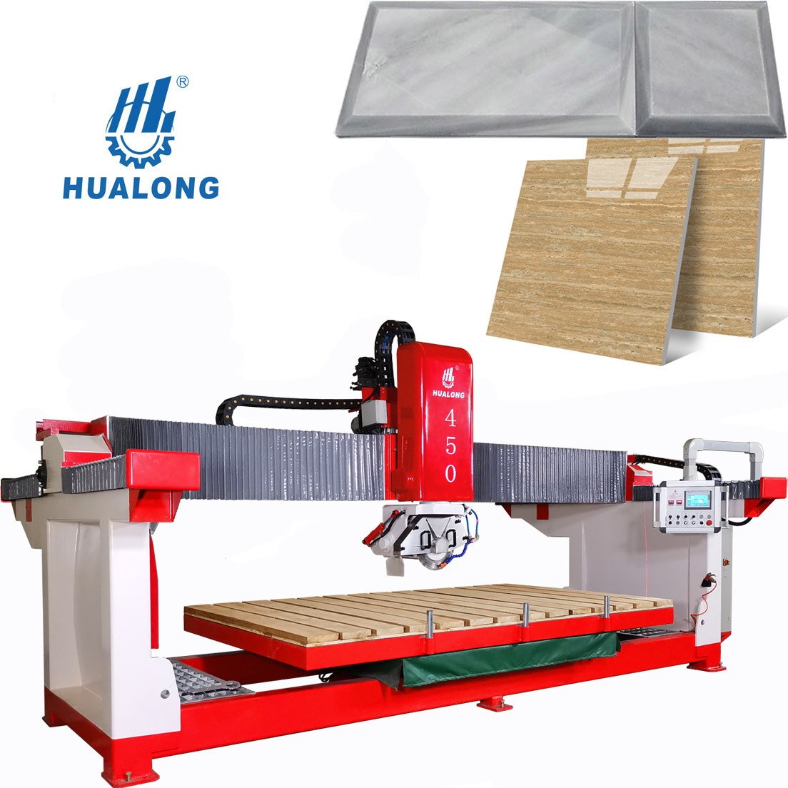 Maquinaria Hualong Hlsq-450 Máquina cortadora de piedra Máquina cortadora de sierra de puente de piedra Máquina cortadora de piedra monobloque Máquina cortadora de piedra infrarroja