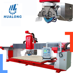 Maquinaria de piedra HUALONG HKNC-500 multipropósito con fresado automático sierra de puente granito mármol CNC máquina de corte de piedra