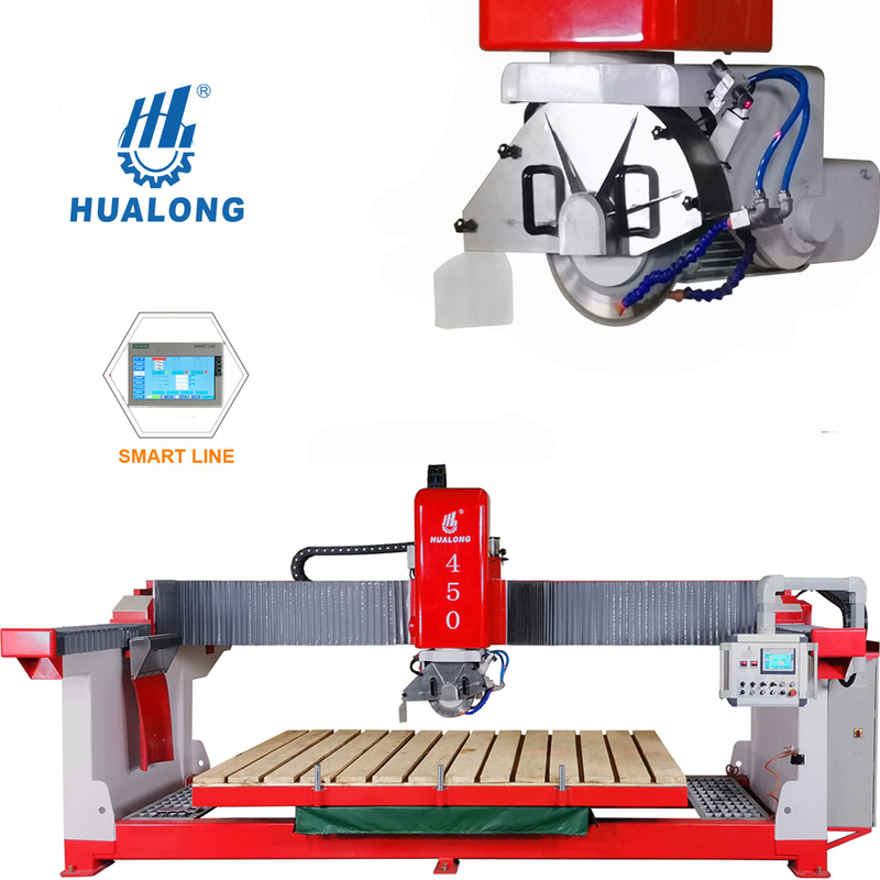 Hualong HLSQ-450 tienda de maquinaria fabricantes de máquinas cortadoras de molienda láser Máquina automática de corte de piedra de puente