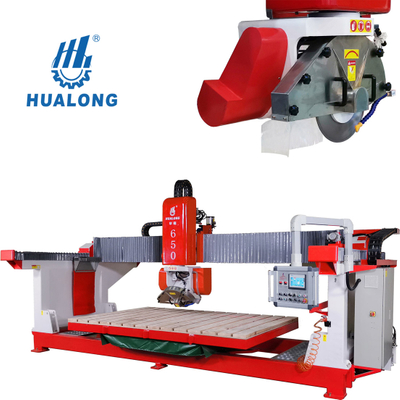 Máquina pulidora de piedra automática Hualong HLSQ-650, sierra de puente cnc, máquina cortadora de losas de granito a la venta